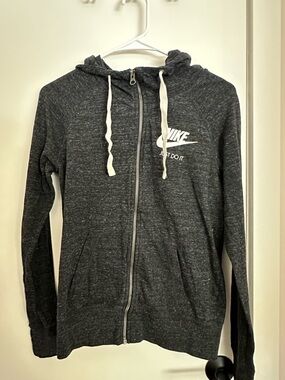 Nike Charcoal Gray Hoodie with White Swoosh
